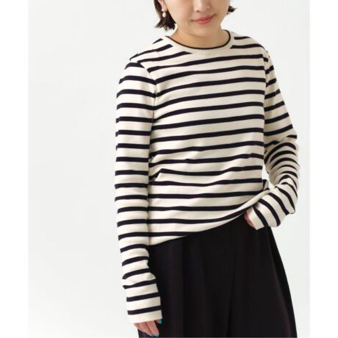 IENA ファインゲージフルニードル ボーダー ナチュラル