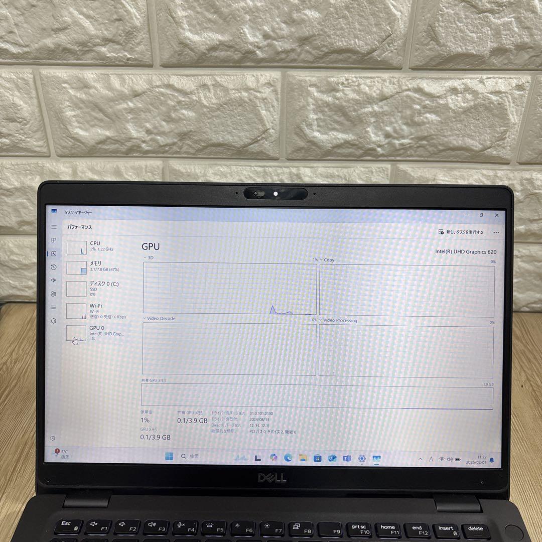 DELL latitude 5300 i7-8665Uメモリ8GB指紋認証