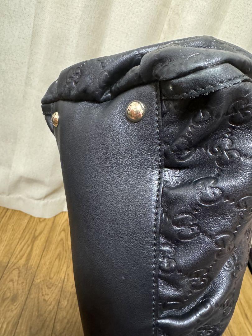 GUCCI 黒 レザー ショルダーバッグ