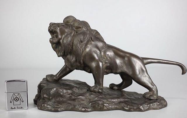 保管品 玉獅子 置物 金属製 サイズ幅48×奥行19×高さ28cm 総重量
