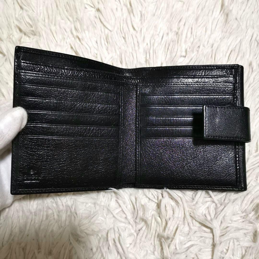 希少✨GUCCI インターロッキング 折り財布 レザー コンパクト