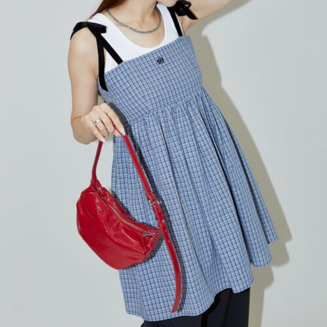 新品 MARY QUANT × PUBLUXベロアリボンミニ キャミワンピース