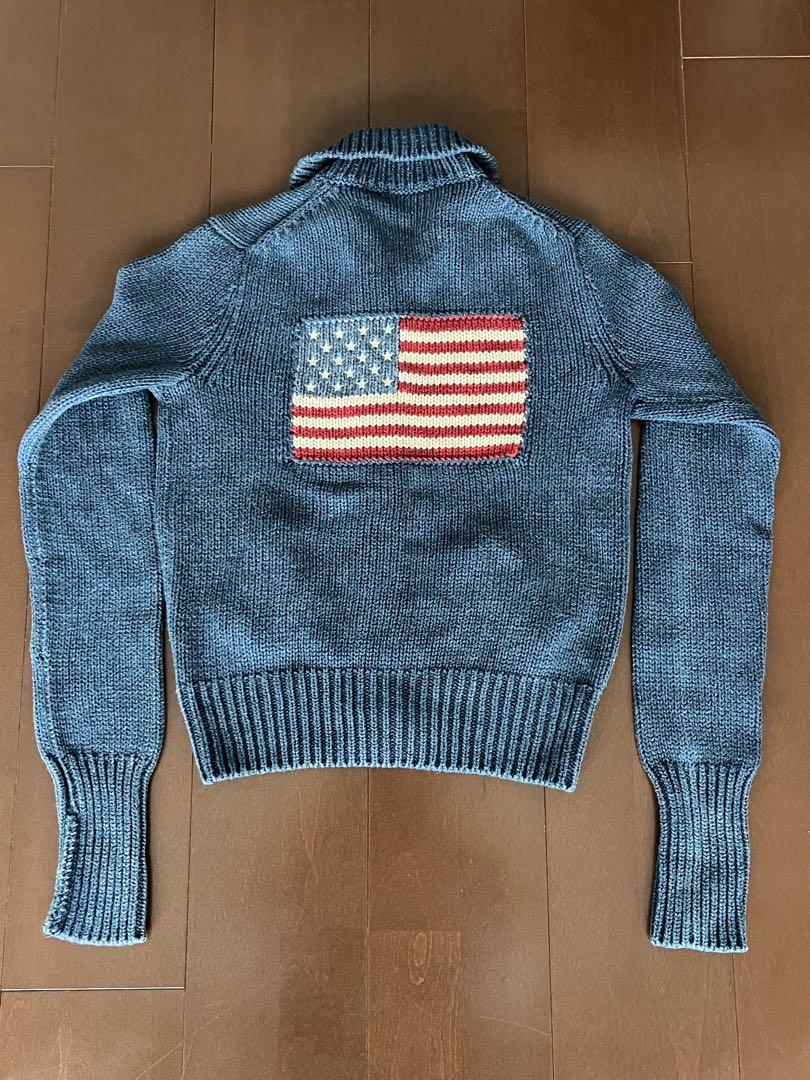RALPH LAUREN ラルフローレン ニットカーディガン　星条旗