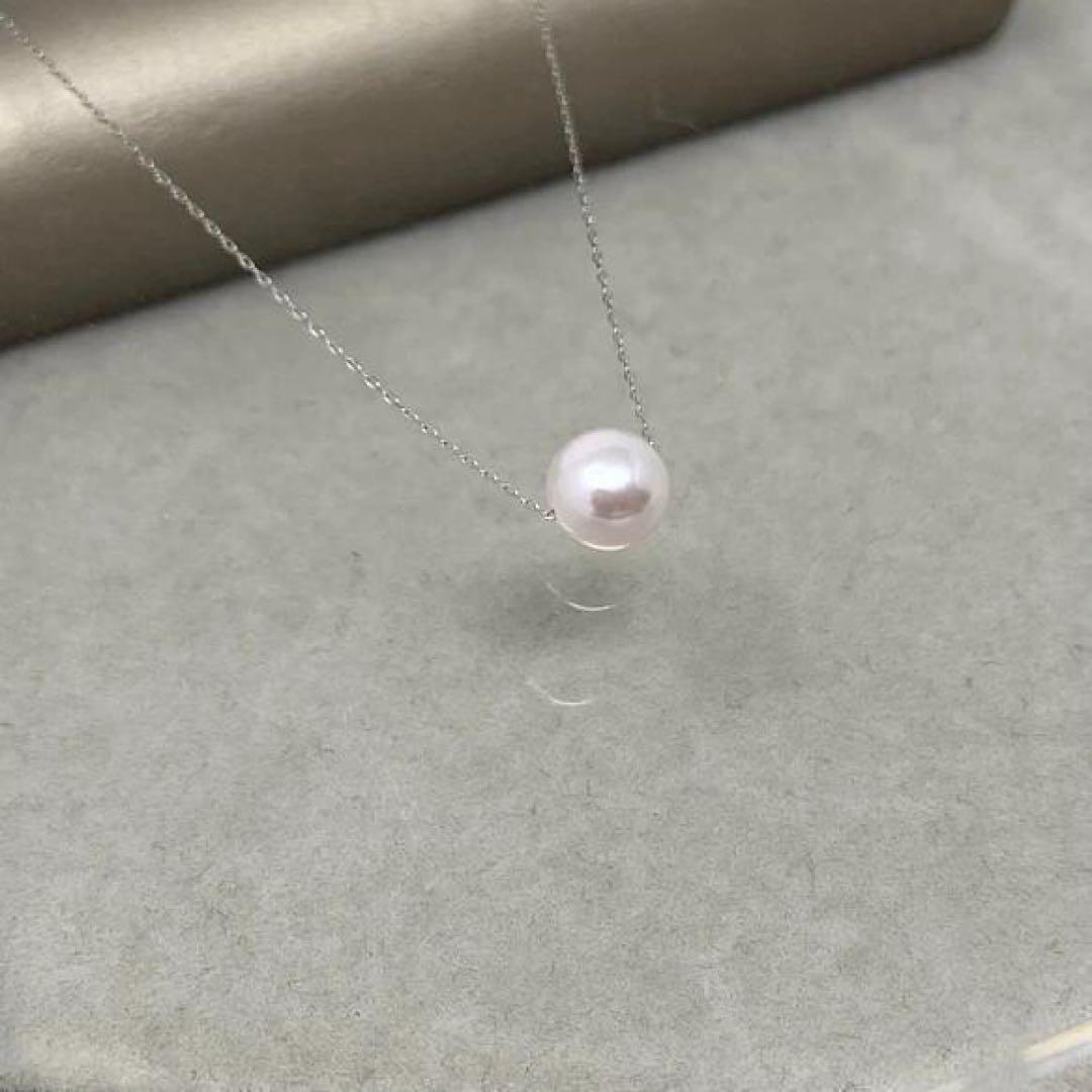 PT850 プラチナ　あこや真珠　スルーネックレス　パール　ネックレス PT850 プラチナ あこや真珠 スルーネックレス パール ネックレス