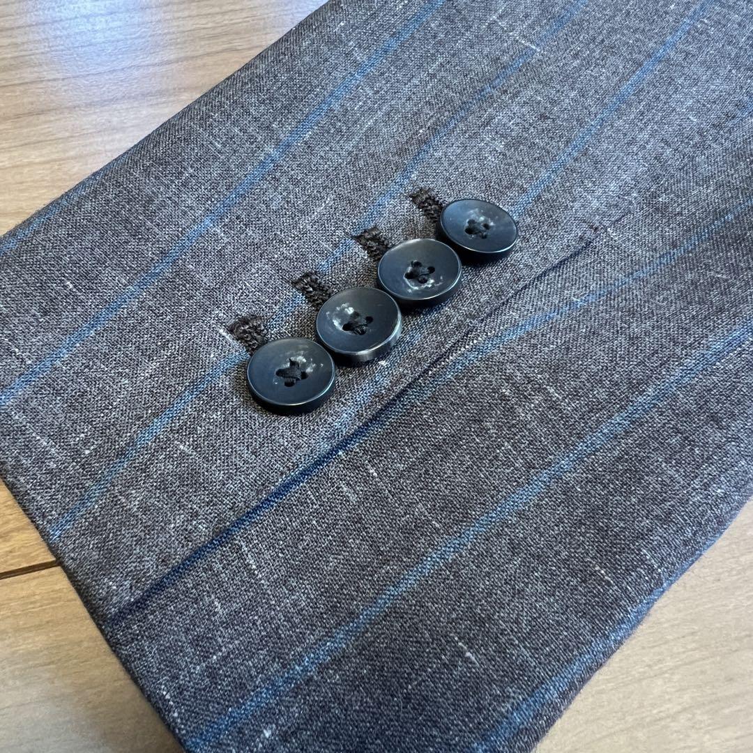スーツセレクト クラシコテーパード 春夏 ブラウン×ネイビーストライプ A4 WEB限定/OUTLET】【CLASSICO TAPERED】【春夏】スペアパンツ付き