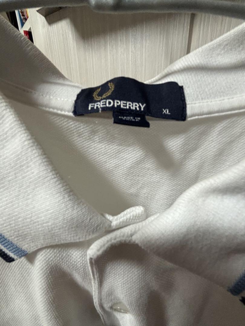 FRED PERRY ホワイト ポロシャツ XL