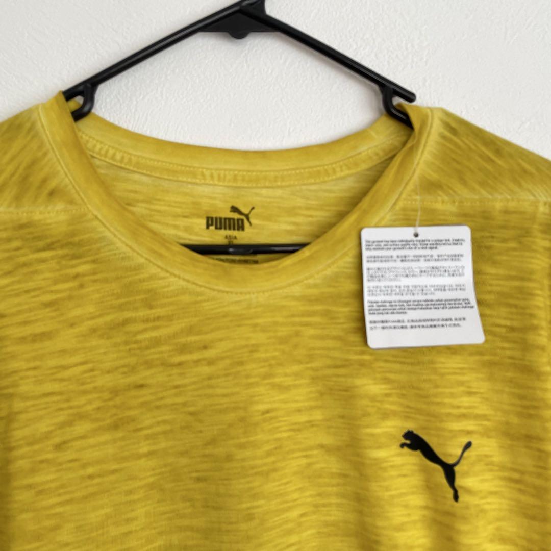新品 PUMA XL 半袖Tシャツ マーブル調 マスタードイエロー