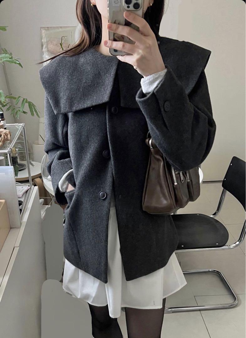 価格ファッション - GIUNON big collar coat / ビッグカラーコート