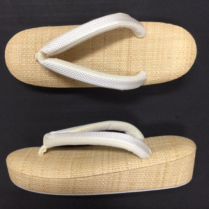 ●りょう様専用● 高級草履 低反発 ラフィア×博多織(白)