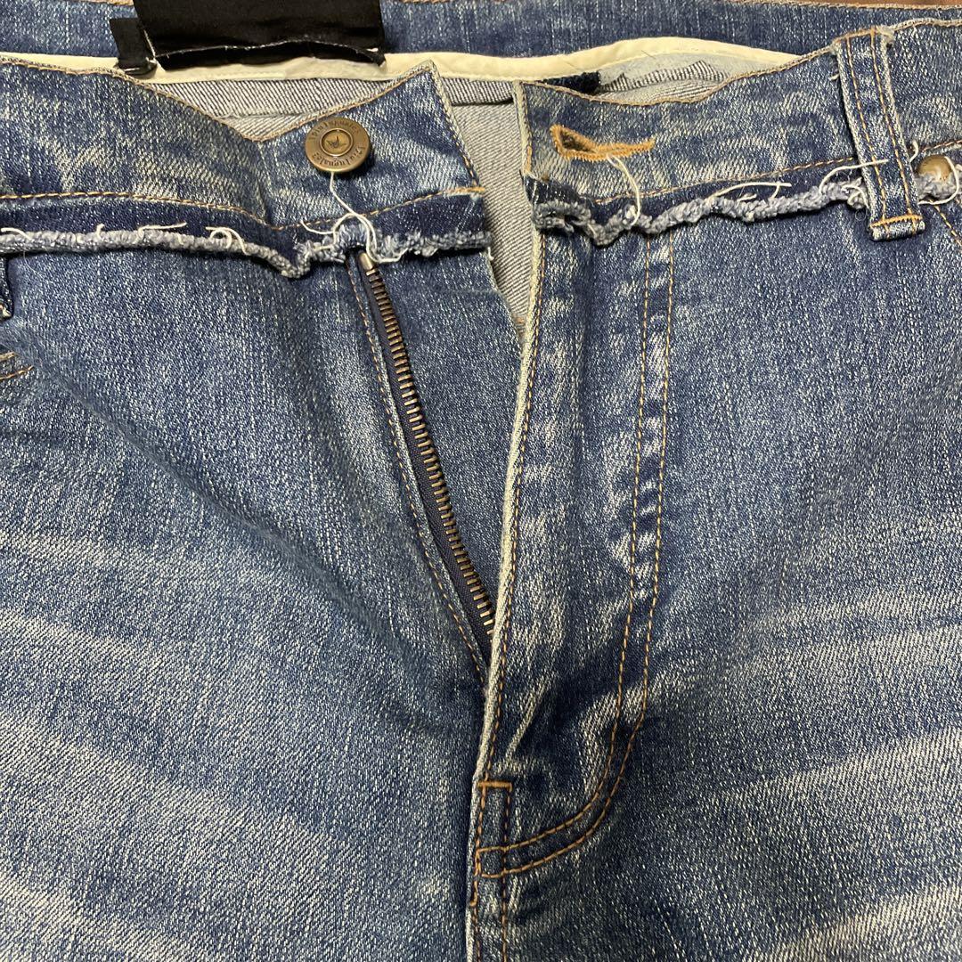 【値下げ】1piu1uguale3 9 TAPERED ダメージデニム　ブルー