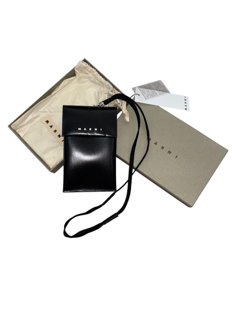 新品MARNI マルニ スマホショルダーバッグ ブラック×ブルー ユニセックス