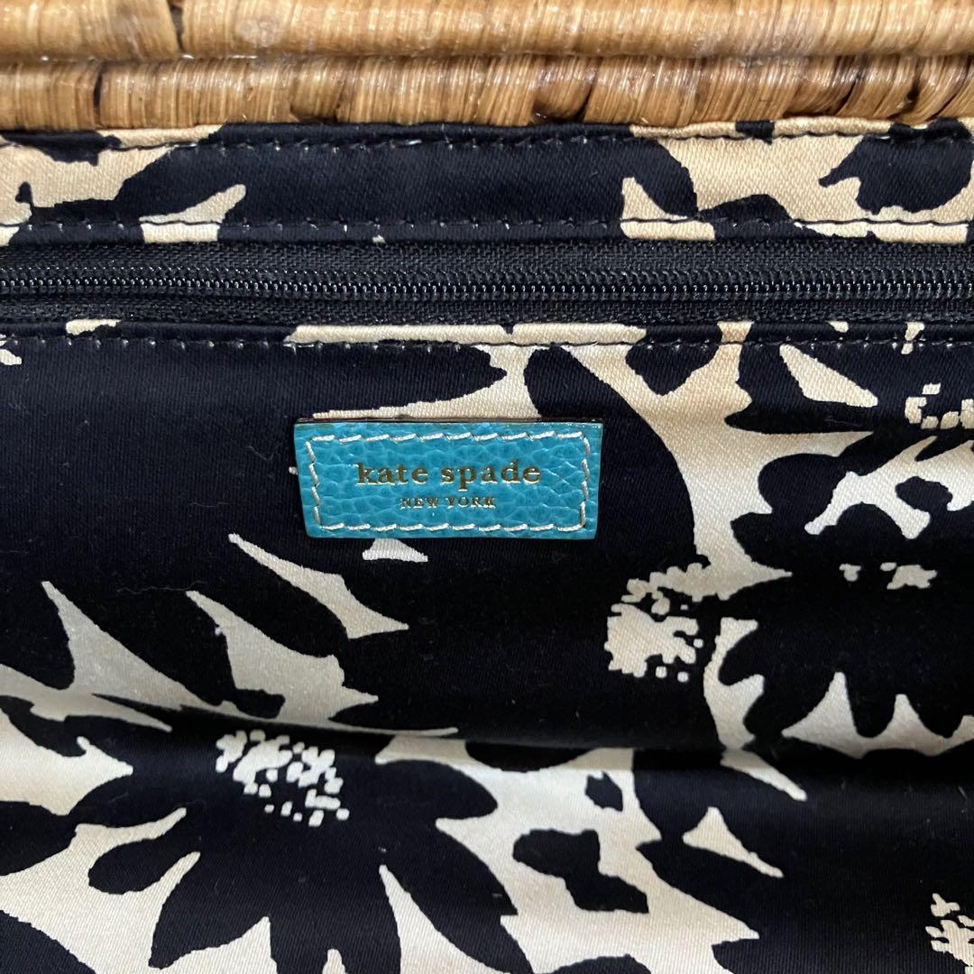 モンチッチさん専用　kate spade かごバッグ 濃紺と白のチェック柄 モンチッチさん専用 kate spade かごバッグ 濃紺と白のチェック