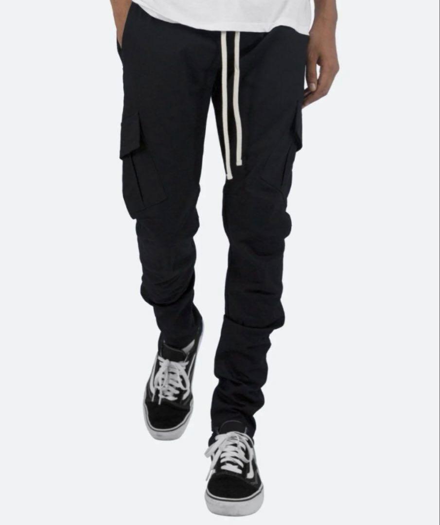 mnml ZIP CARGO DRAWCORD PANTS / BLACK