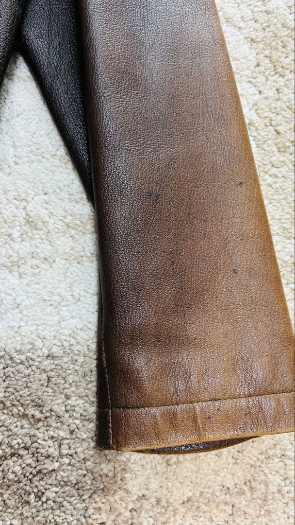 EMMANUE Collection ブラウンレザージャケット EMMANUE Collection ブラウンレザージャケット