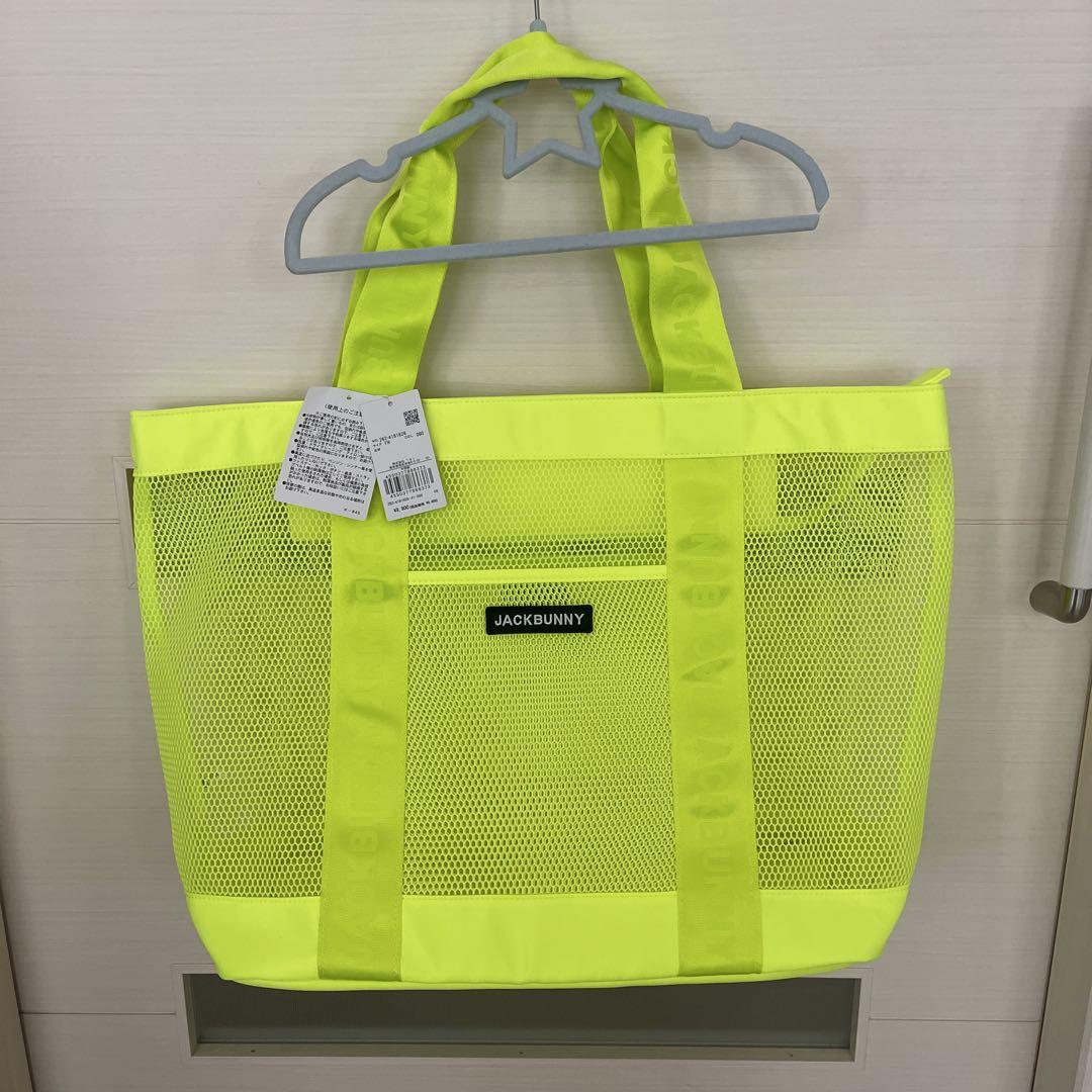 新品タグ付き☆Jack Bunny!!メッシュトートバッグ ゴルフ 黄