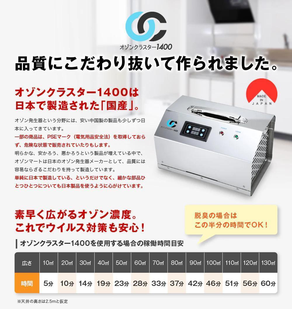 ○超美品○定価27万円 オゾンクラスター1400 除菌 脱臭機 超強力