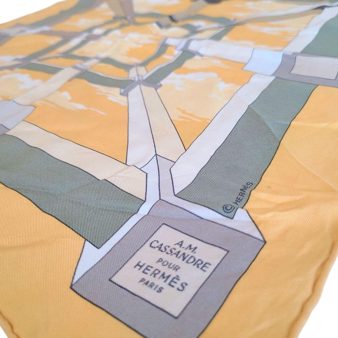 HERMES エルメス プチカレ カレ40 A.M.CASSANDRE イエロー