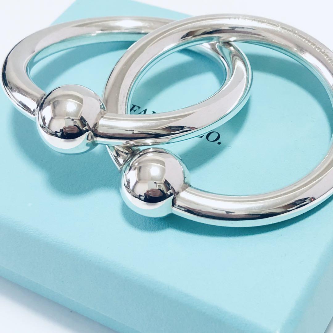 美品 TIFFANY 2連 ガラガラ ベビーラトル シルバー D2412056