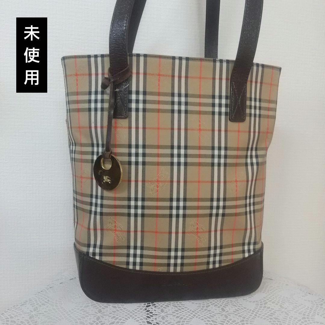 BURBERRYノバチェック柄ショルダーバッグ キャンバス&レザー未使用
