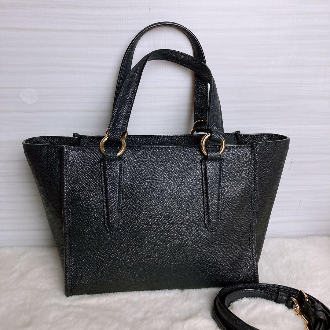 美品☆COACHコーチ 2wayショルダーバッグ ネイビー オールレザー 美品☆COACHコーチ 2wayショルダーバッグ ネイビー オールレザー