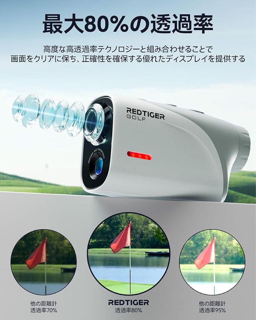REDTIGER Mini ゴルフ 距離計 超軽量 133gゴルフ距離計倍率7倍