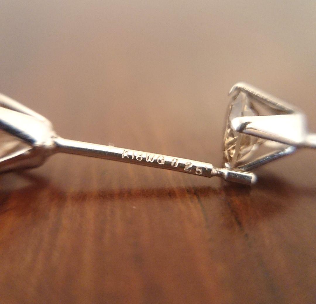 ダイヤモンド 合計 0.5ct✨ピアス k18 K18WG 一粒 ダイヤ 18金