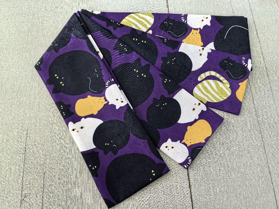 半幅帯 浴衣帯 黒猫デザイン 5色セット
