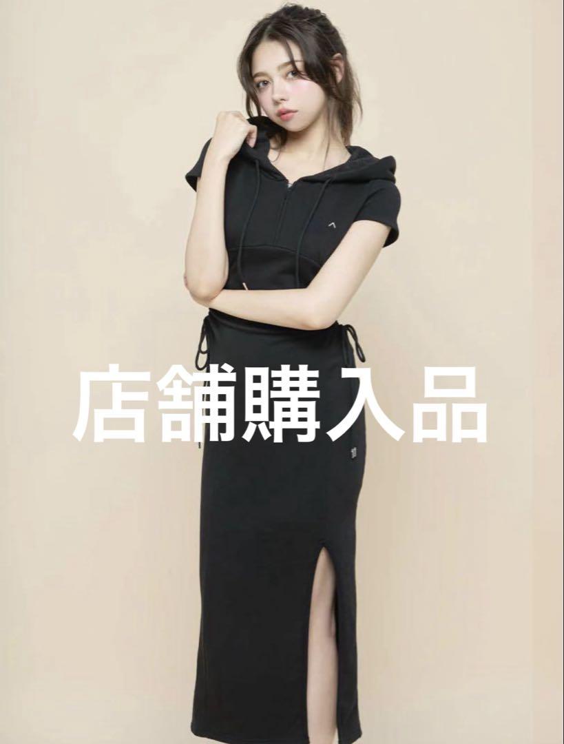 ワンピース andmary Emily slit dress Black