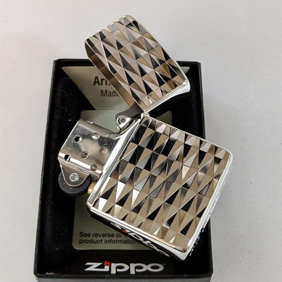 ダイヤカットアーマーzippo 2面 送料無料 シルバーメッキ 162S-2DC