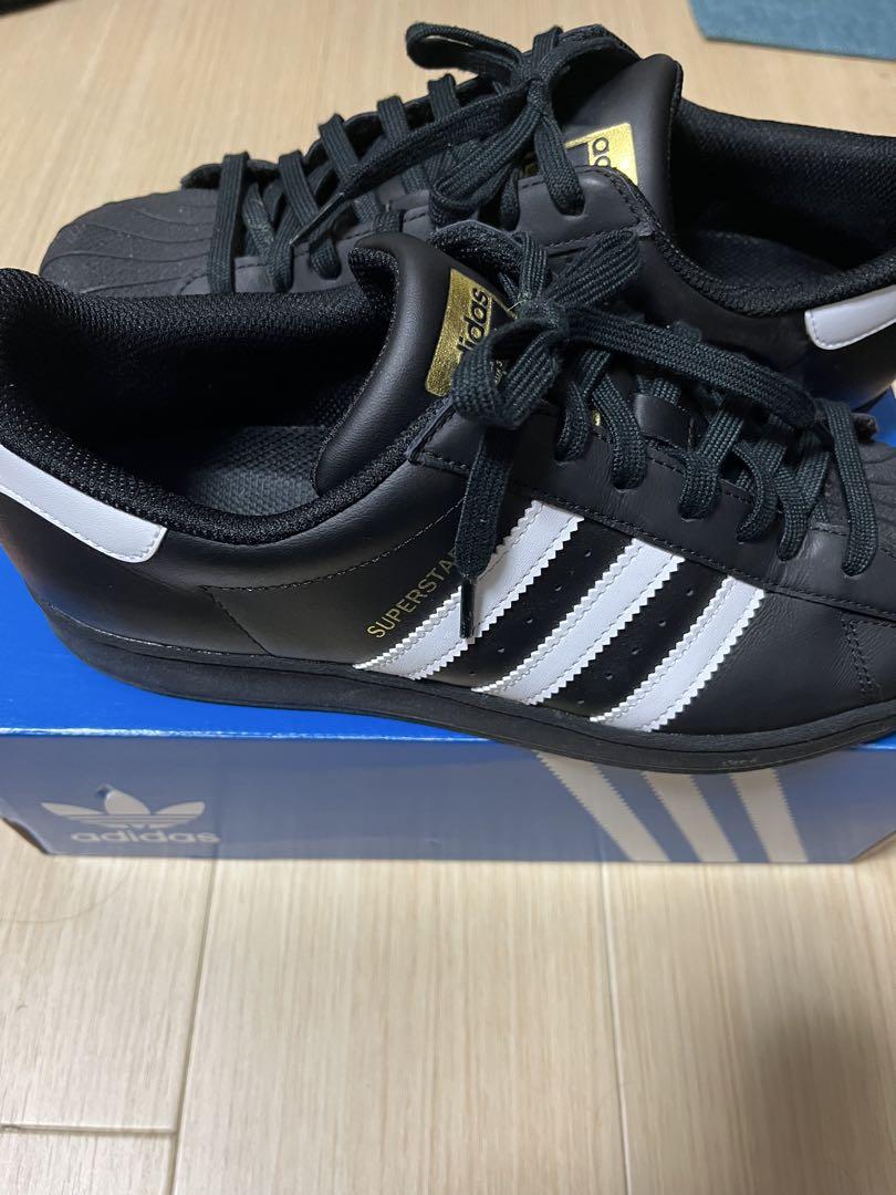 極美品/adidas】 Superstar ブラック/ホワイト 27.5