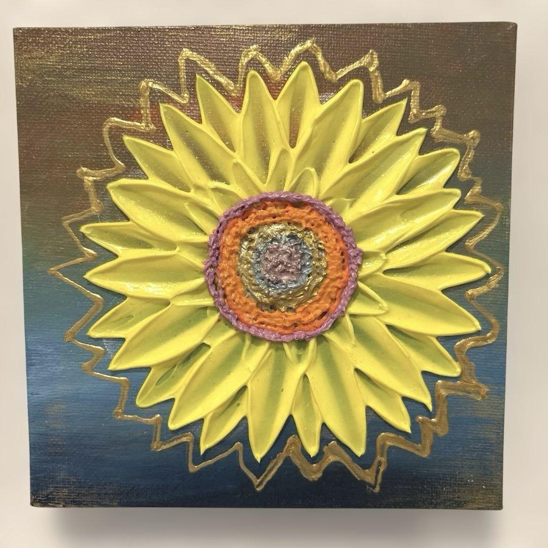 ひまわり 絵画原画 アクリル画テクスチャーアート テクスチャーアート アクリル画 現代アート 花の絵 ひまわり