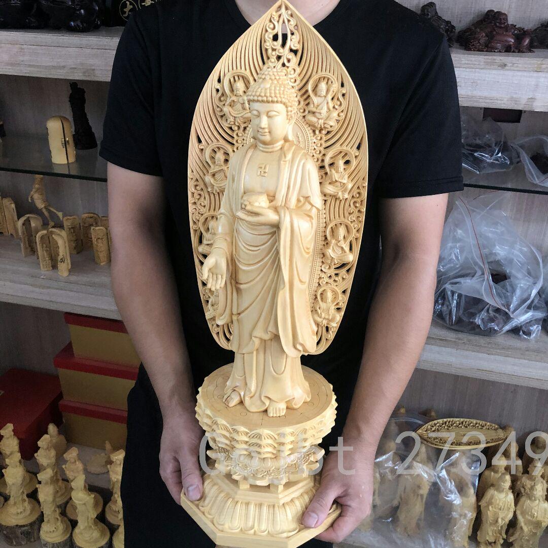 のサイズ 最高级 仏壇仏像 大迫力 木彫仏像 大型61CM VUBG6-m40444718865 供養品 薬師如来立像 薬師仏 あるお