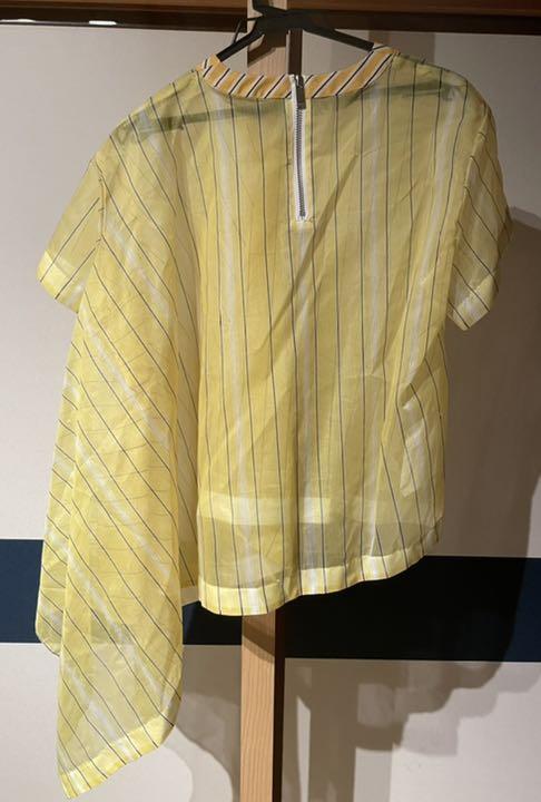 sacai サカイ トップス アシンメトリー ストライプ 半袖