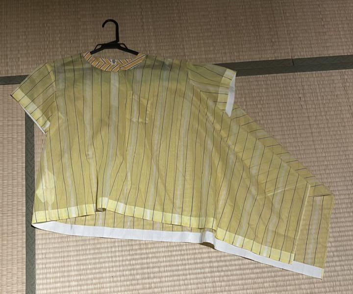 sacai サカイ トップス アシンメトリー ストライプ 半袖
