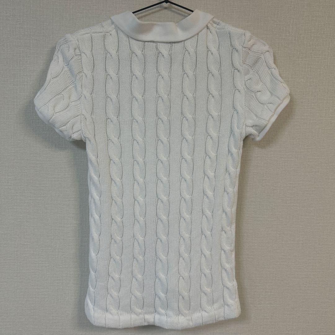 Polo Ralph Lauren ホワイト ケーブルポロシャツ XS(S相当