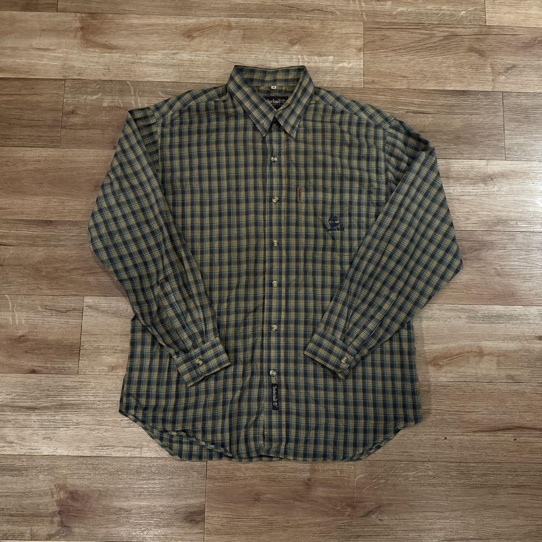 Timberland ティンバーランド 刺繍ロゴ チェックシャツ 古着 5,200円