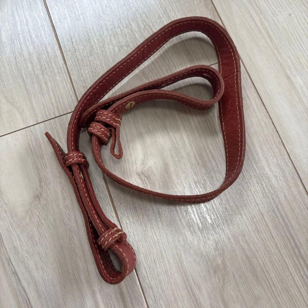 genten ゲンテン レザー ショルダーバッグ 2WAYバッグ 赤ブラウン