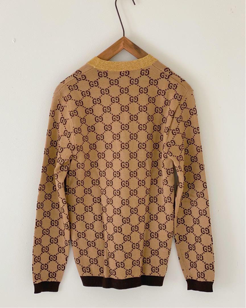 【美品】GUCCI グッチ GGラメ カーディガン ゴールド ベージュ