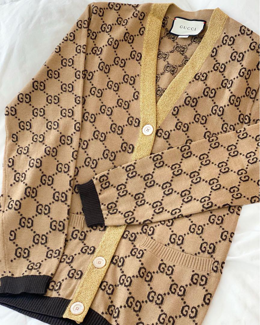 【美品】GUCCI グッチ GGラメ カーディガン ゴールド ベージュ