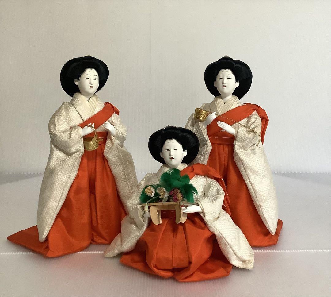 京都のお雛さま♪三人官女♪裾飾り♪大橋弌峰作？♪京雛