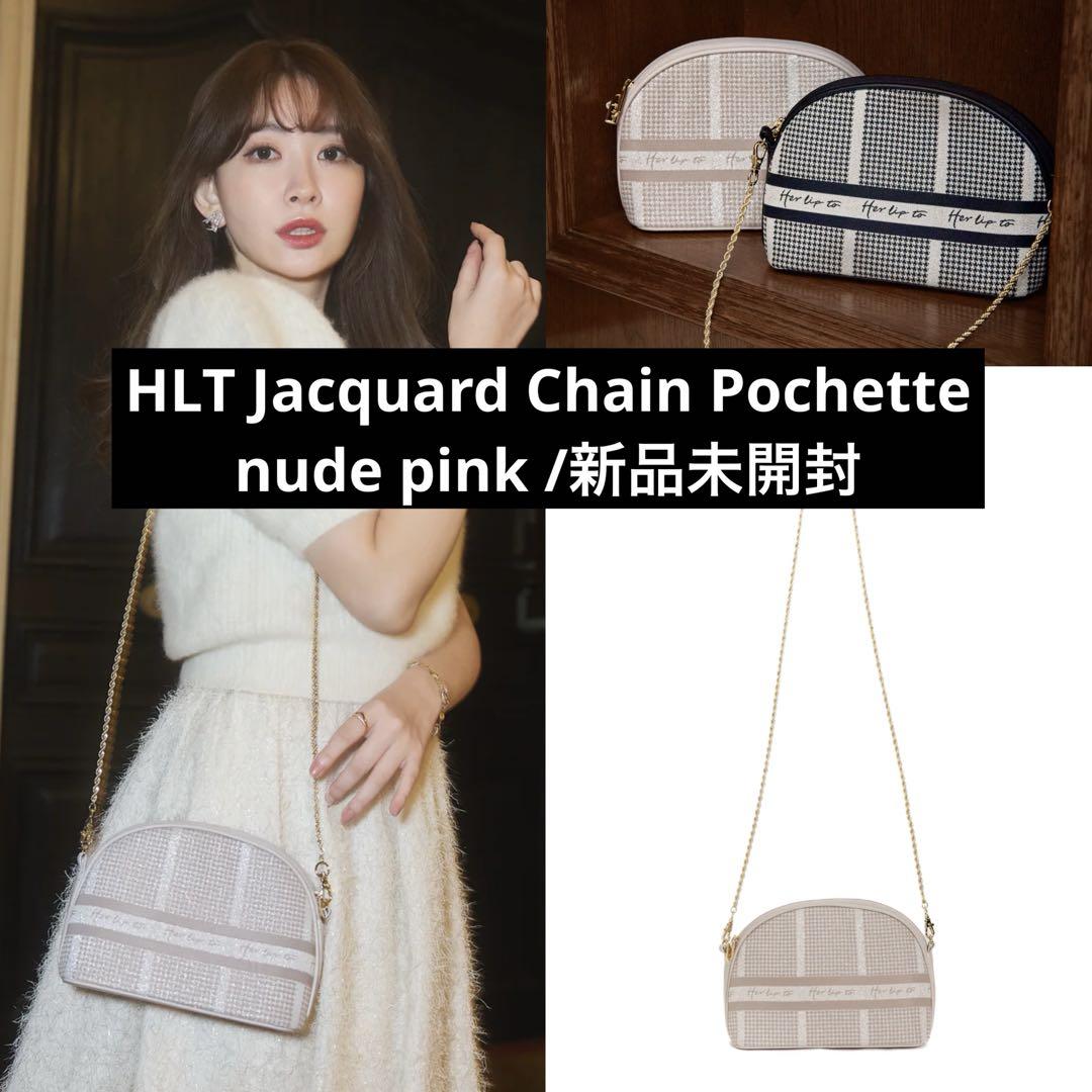 バッグ HLT Jacquard Chain Pochette HLT Jacquard Chain Pochette nude pink