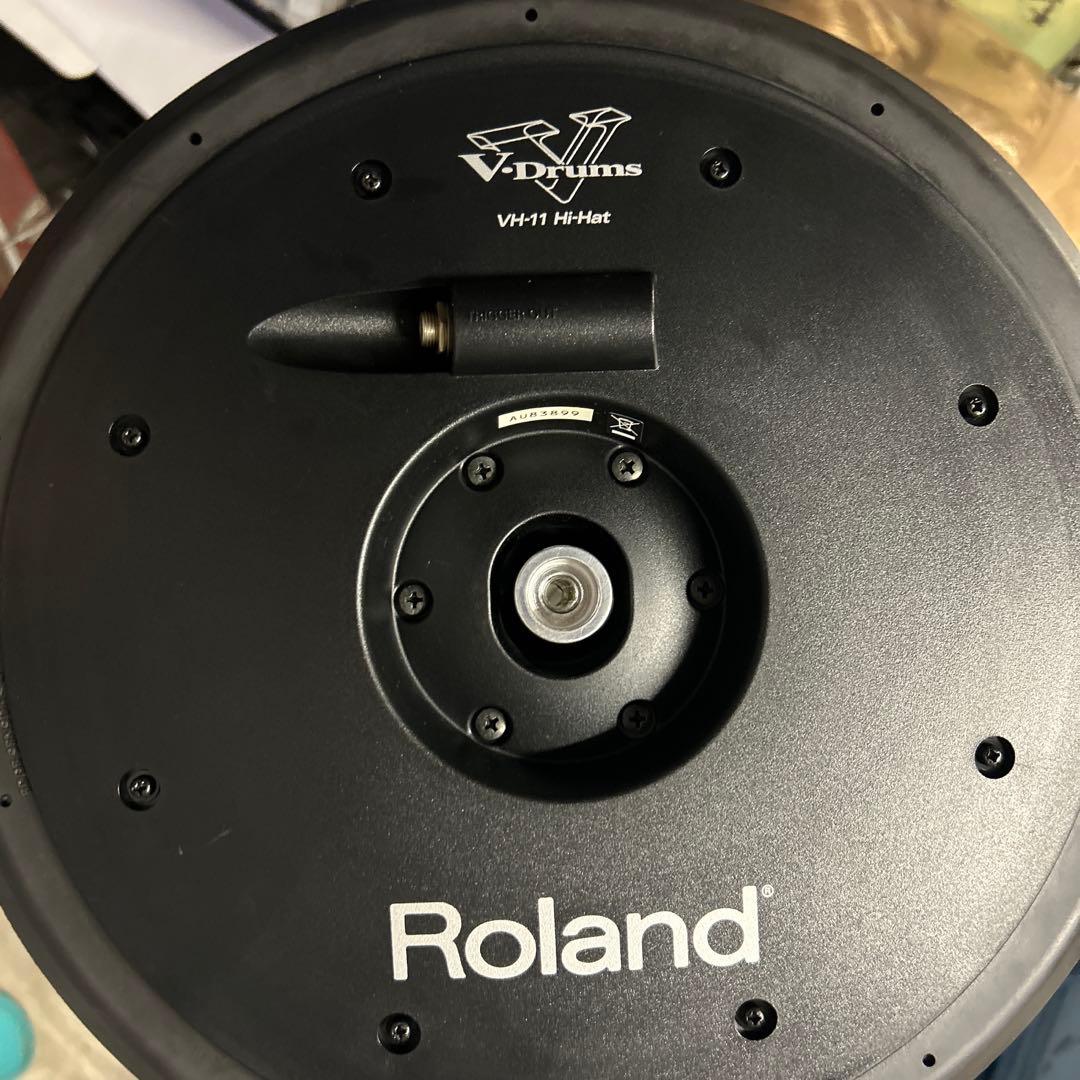 Vハイハット ラバー製 ブラックシンバル フロアスタンド付き