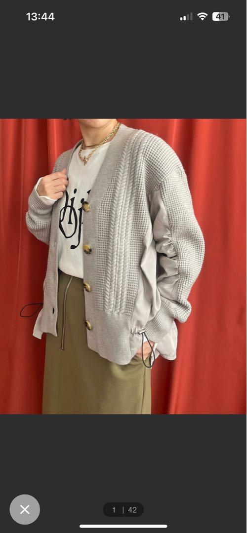 セール(SALE)開催中！ファッション通販 最終価格❣️イシカワラボ LHELBIE ニットドッキングドロストカーデ トップス