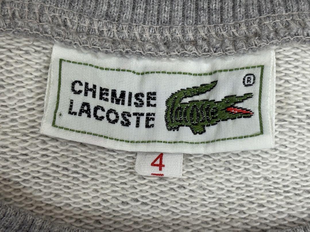 ヴィンテージ LACOSTE トレーナー　グレー　4　90s オールドラコステ