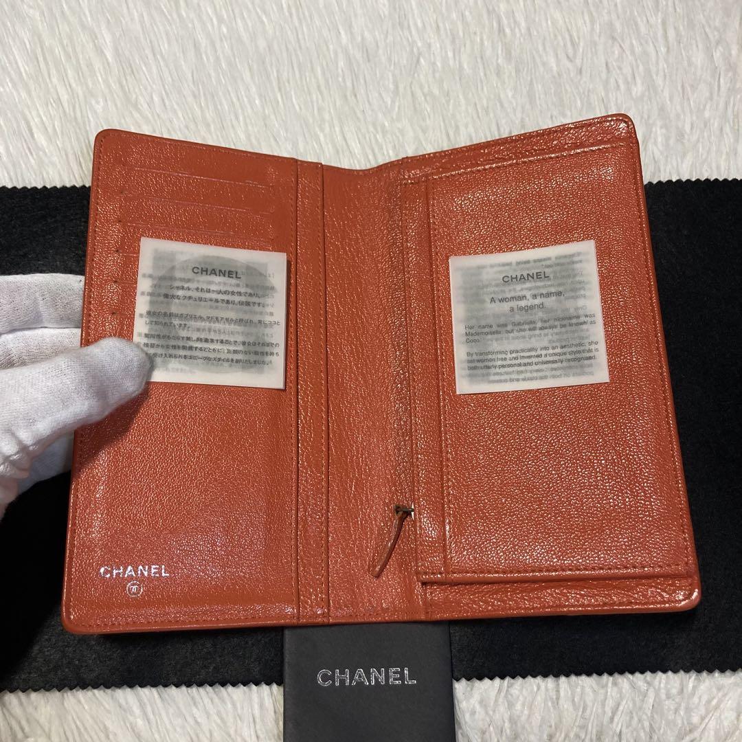 早い者勝ち　美品　CHANEL シャネル　長財布　オレンジ　バイカラー　付属品