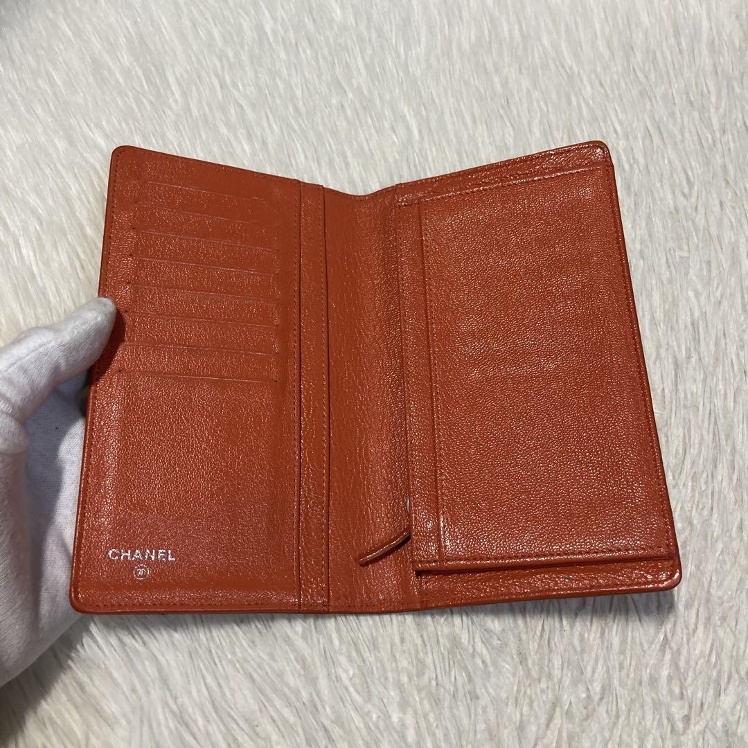 早い者勝ち　美品　CHANEL シャネル　長財布　オレンジ　バイカラー　付属品