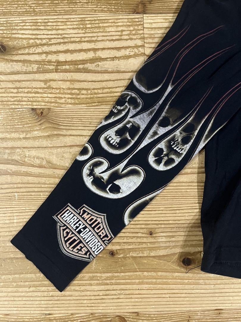 Harley Davidson Lサイズ 長袖 ロンT フレイムス スカル