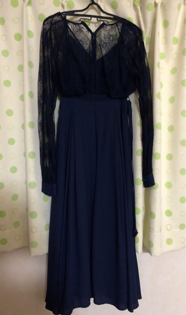 【Ameri vintage】LADY LACE VEIL DRESSワンピース