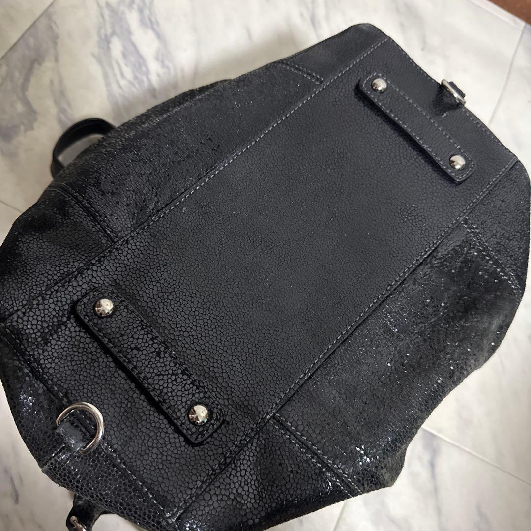 【希少品】COACH ブラック スパンコール ショルダーバッグ チャーム付き