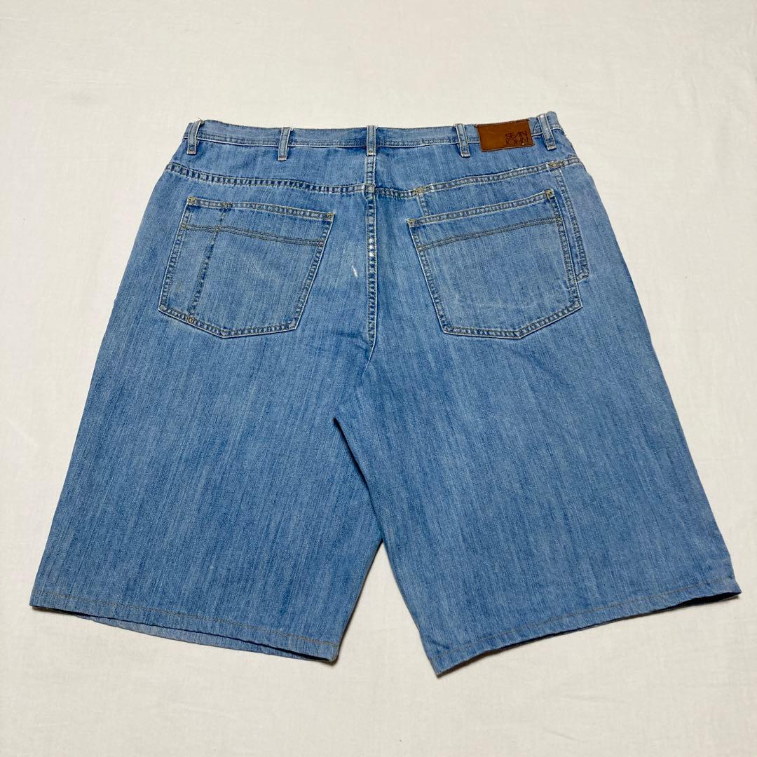 00s W40 極太 ショーンジョン ワイド デニム バギーパンツ ショーツ